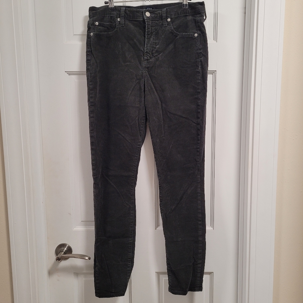 Gap 1969 True Skinny Corduroy Denim Women's Size 10/30L "Rich Olive"
